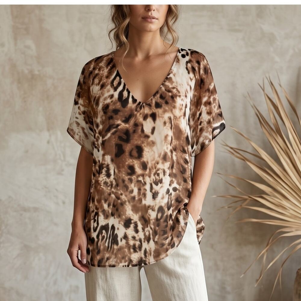 Show Me Your Mumu Brown Leopard Top medium